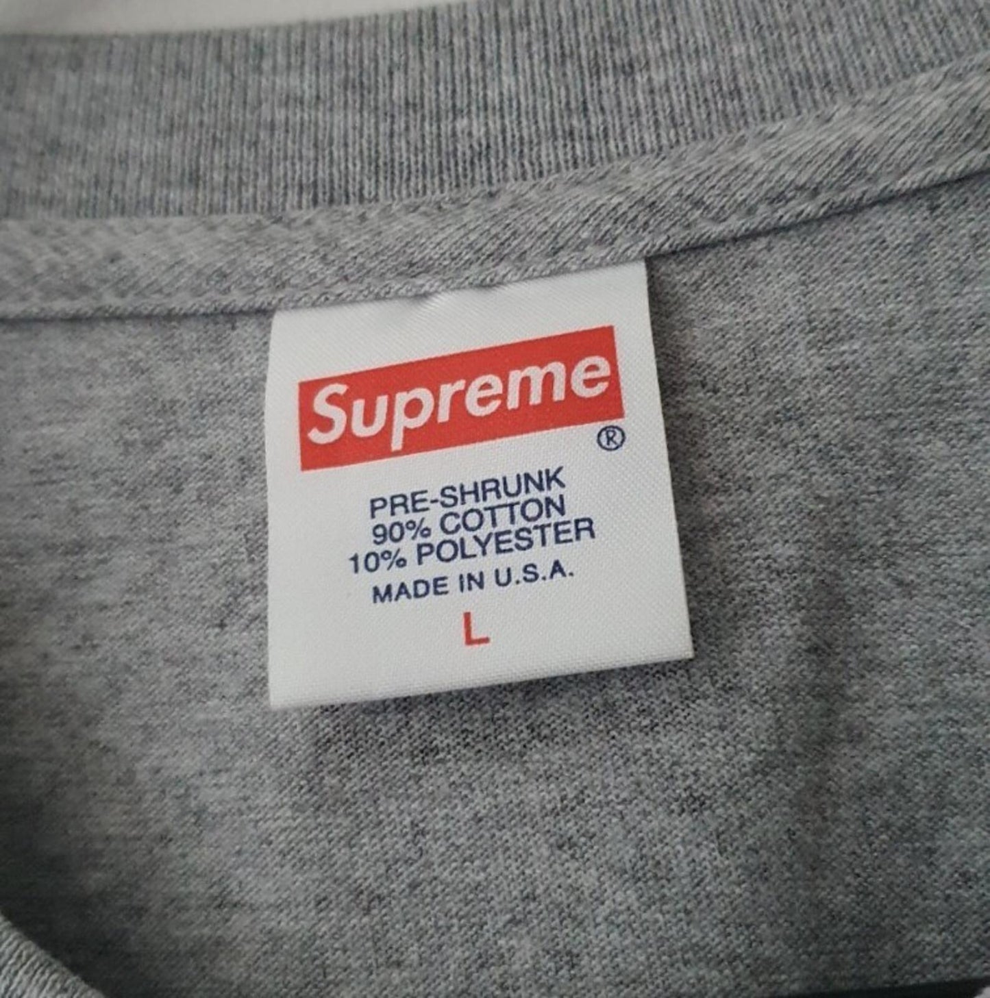 Camiseta FW16 Supreme x Gucci Mane Photo Heather Grey talla L