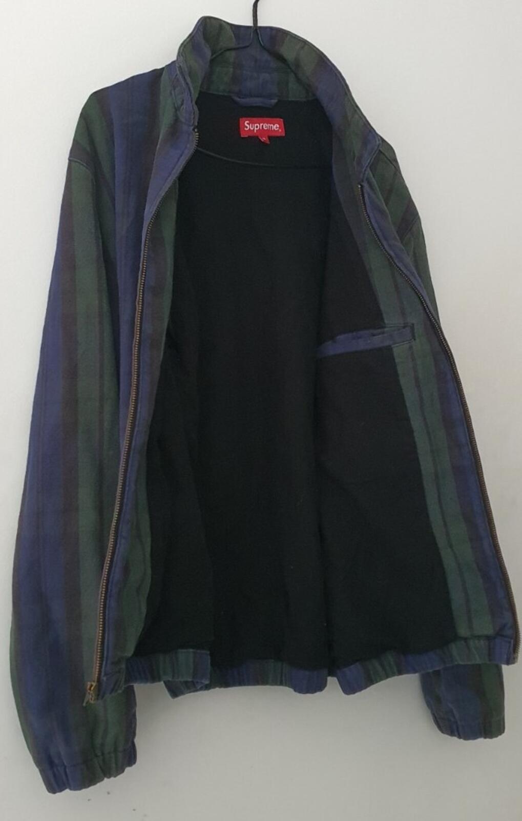 FW16 Supreme Denim Harrington size M medium plaid jacket