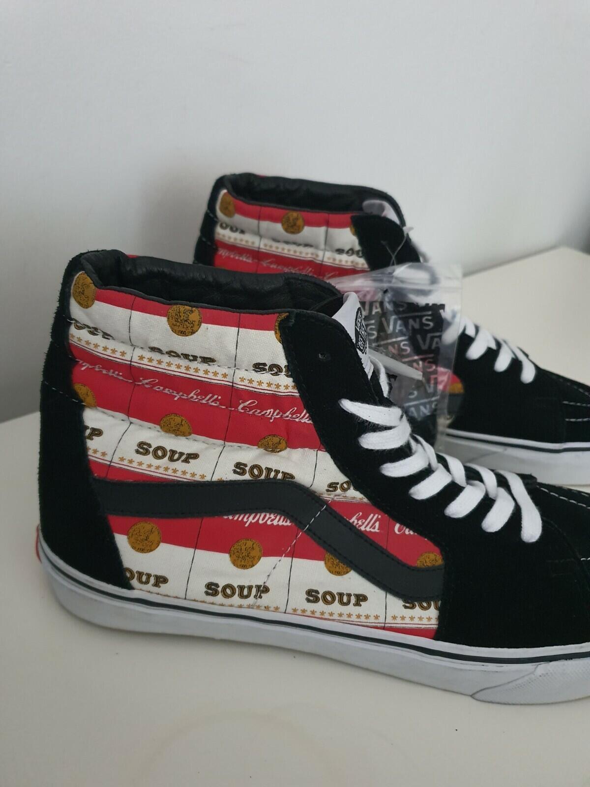 SAMPLE SS12 Supreme x Vans Campbell's Soup Sk8-Hi UK 11 US 12 EUR 46 Andy Warhol