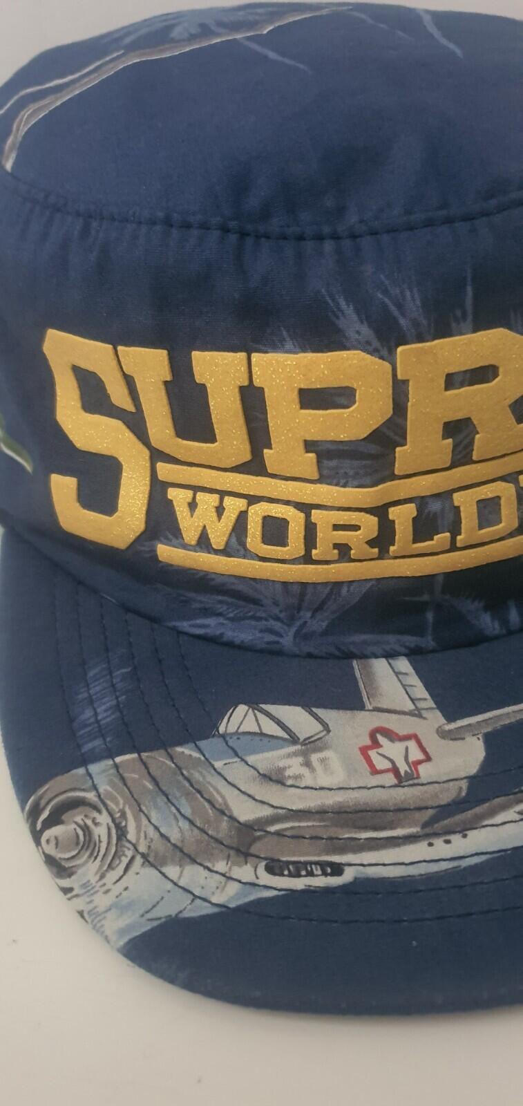 SS13 Supreme Bomber Pillbox hat Blue cap Vintage 2013 Plane Aeroplane Rare
