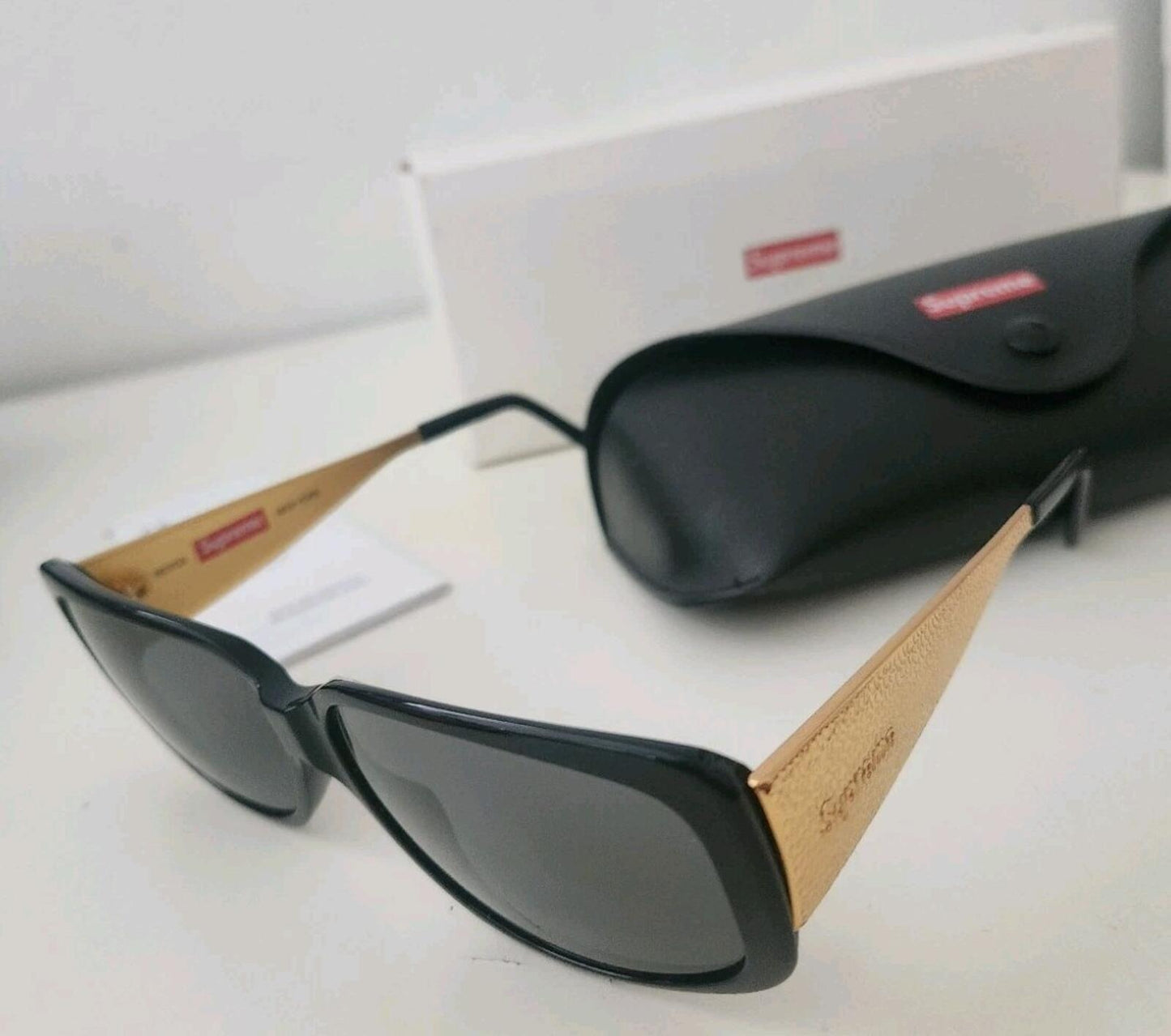 SS17 Supreme Royce sunglasses RRP £168 Black Gold Made in Italy New Handmade