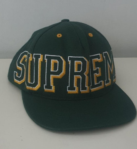 FW13 Supreme Banner 5-panel Hat Dunkelgrün Cap Vintage Sehr Selten 2013 ASAP ROCKY