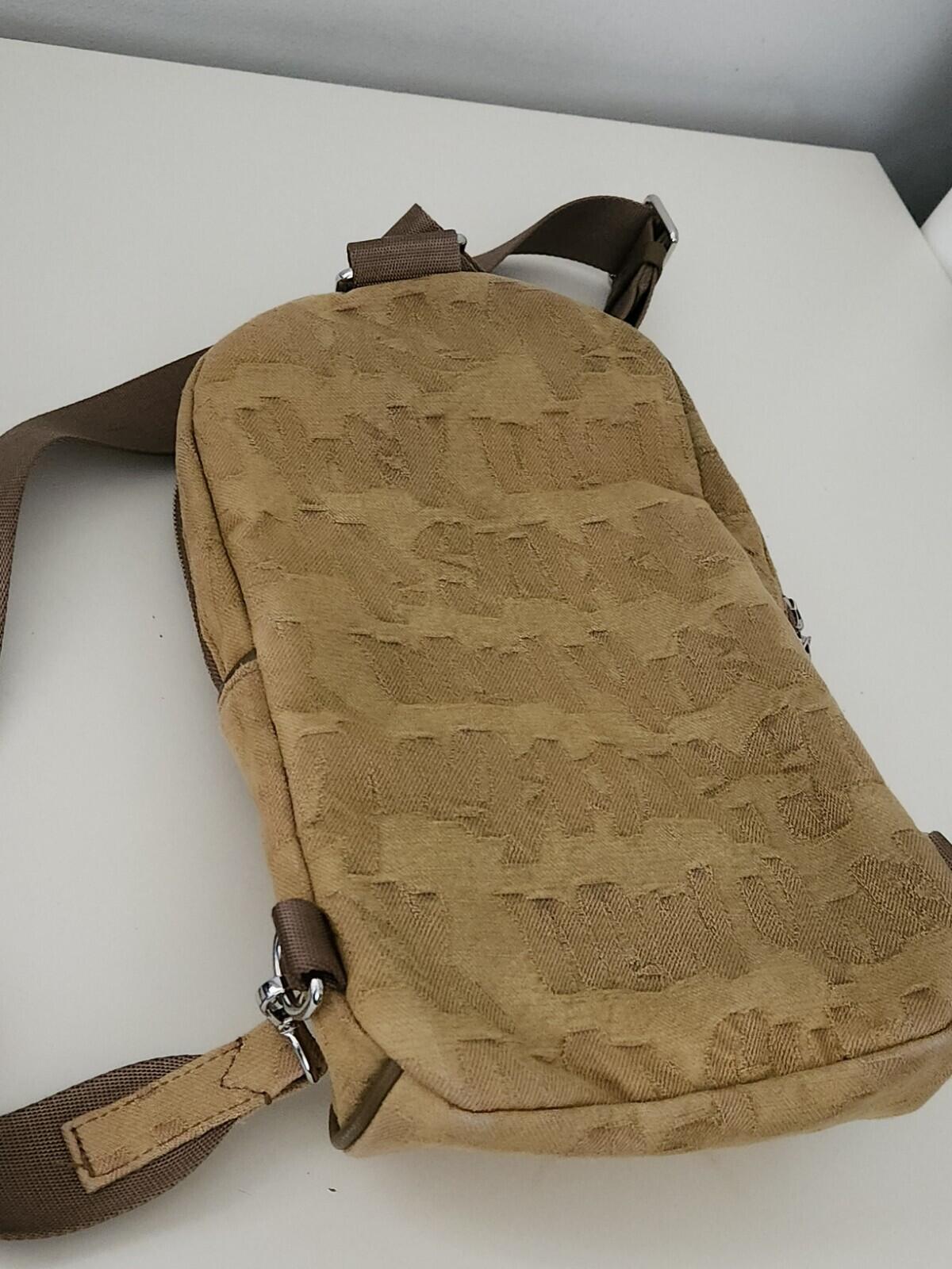 SS22 Supreme Fat Tip Jacquard Denim sling bag Olive 5L