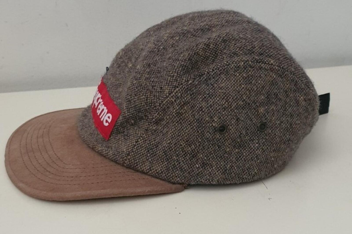 FW11 Supreme Donegal Wool Suede Visor Camp Cap grey Hat vintage 2011 Very Rare