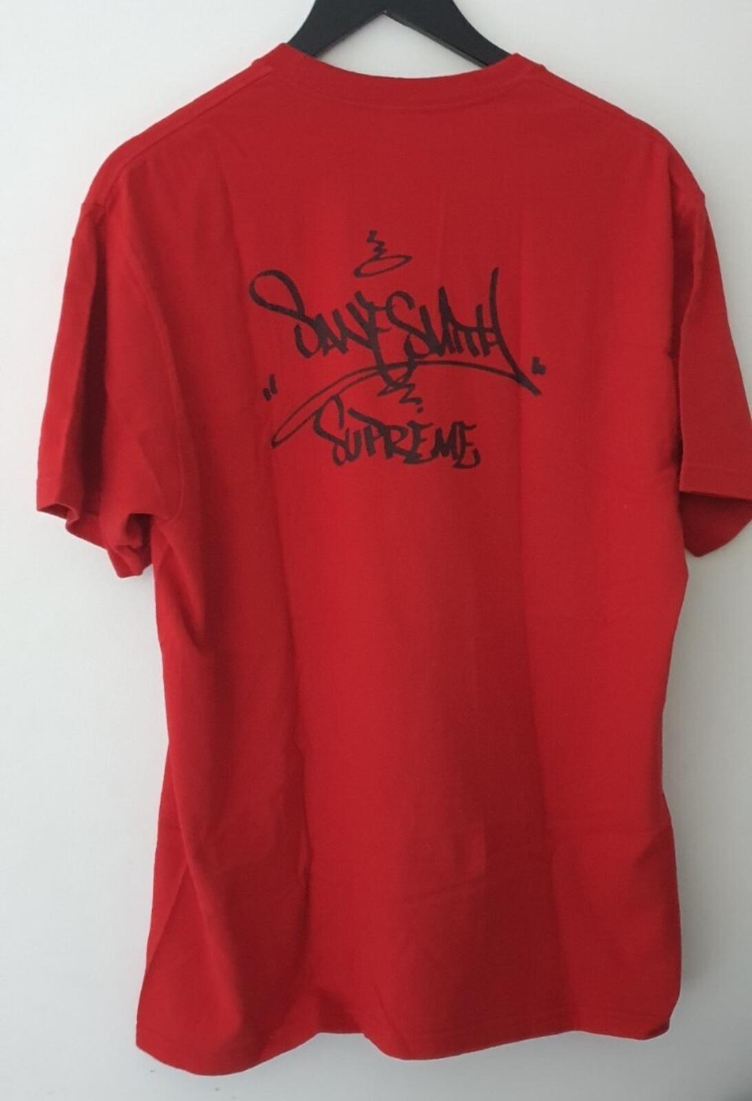 FW19 Supreme Bridge Tee Talla M Rojo Sane Smith