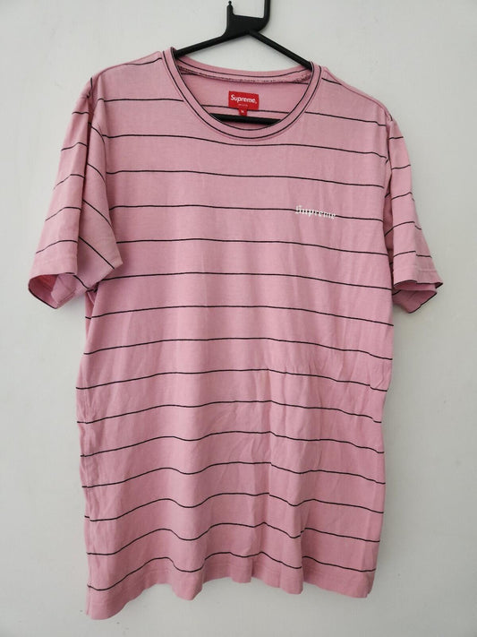 SS16 Supreme camiseta a rayas talla M mediana rosa