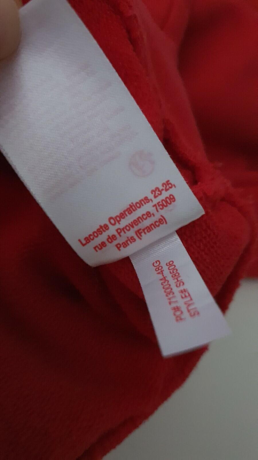 SS18 Supreme x Lacoste Hooded Sweatshirt Red Size S