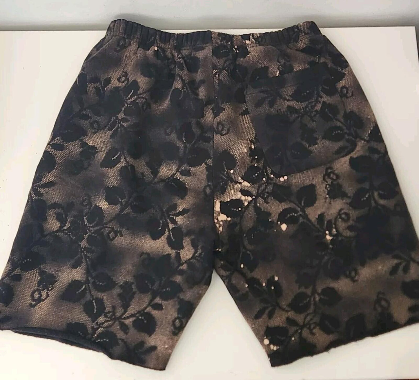 SS17 Bleached Lace Sweatshorts Schwarz Shorts Größe S kleine Shorts Baumwoll-Fleece