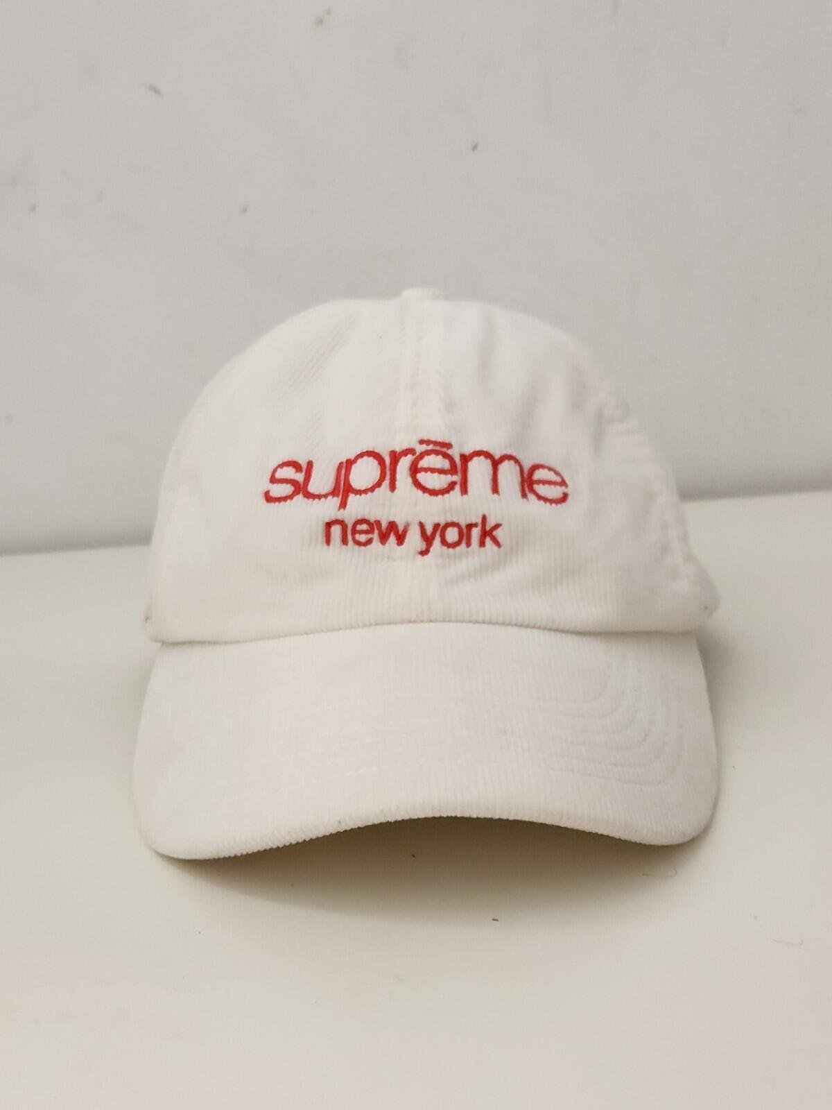 FW21 Supreme GORE-TEX Corduroy Classic Logo 6-panel Cap White Water Resistant