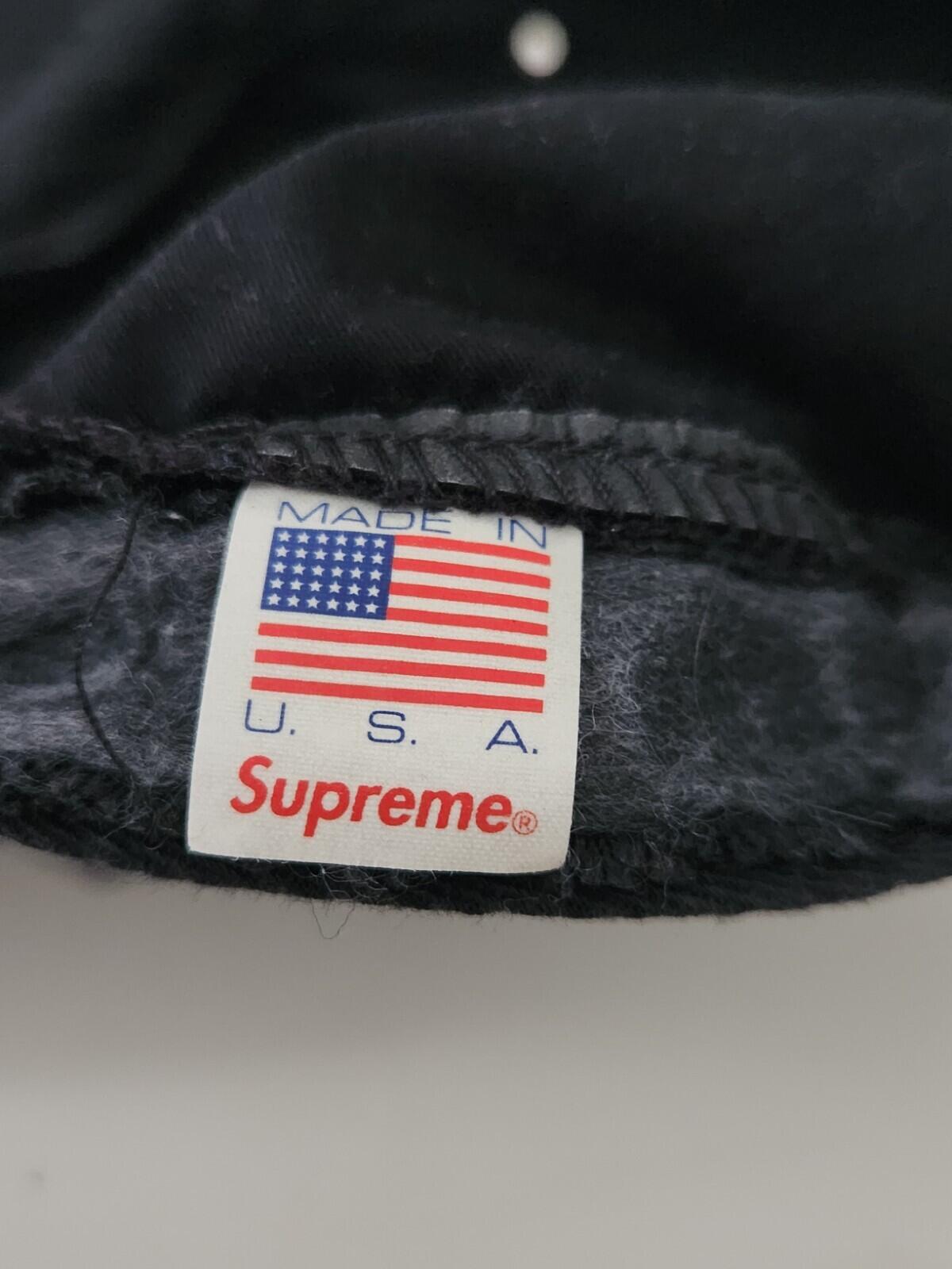 FW15 Supreme Wrinkled Nylon Soft Bill Camp Cap Hat Black Box logo 2015 Vintage