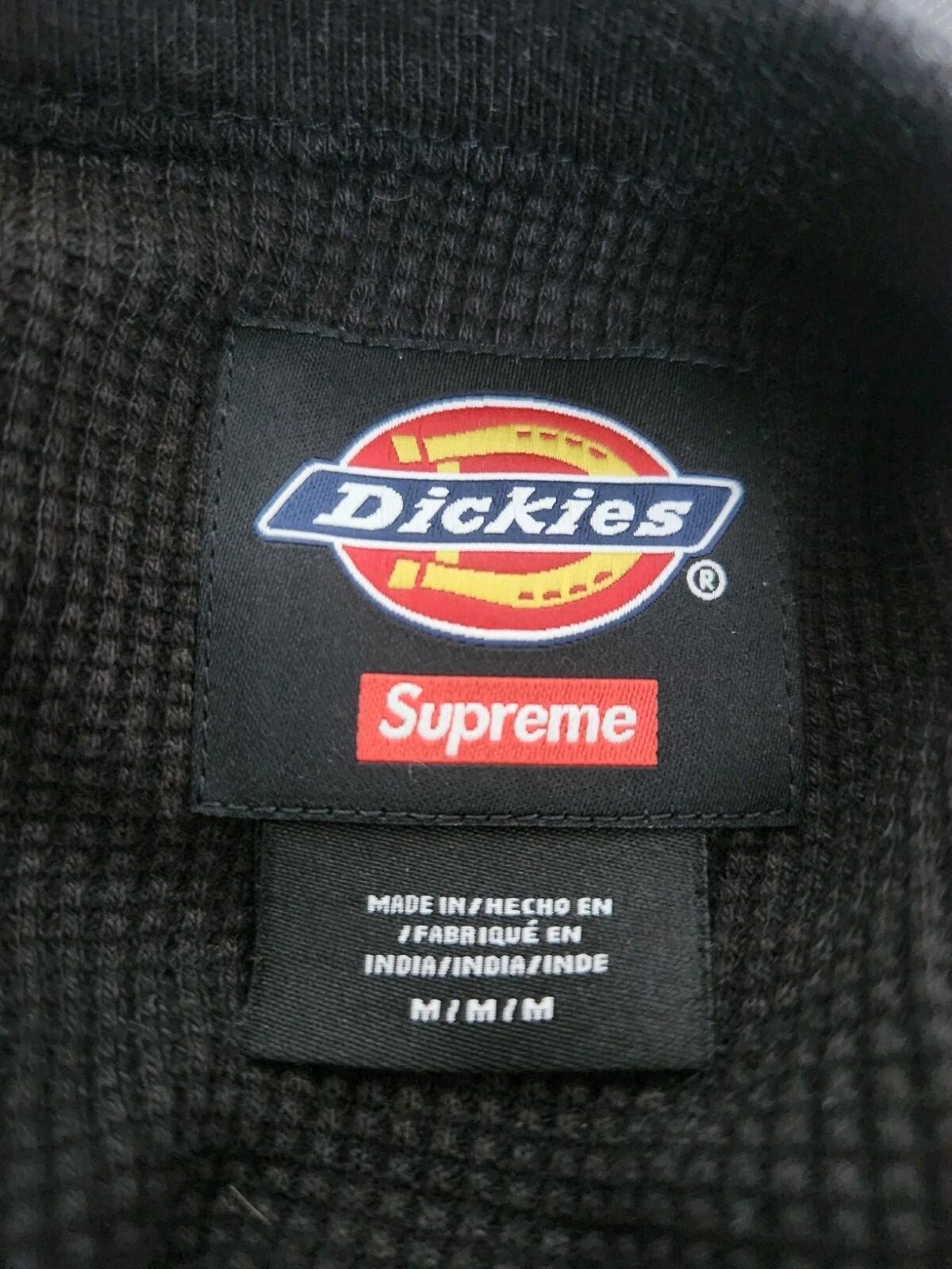 FW22 Supreme x Dickies Thermal Black Crewneck Größe M Medium Besticktes Logo Oberteil