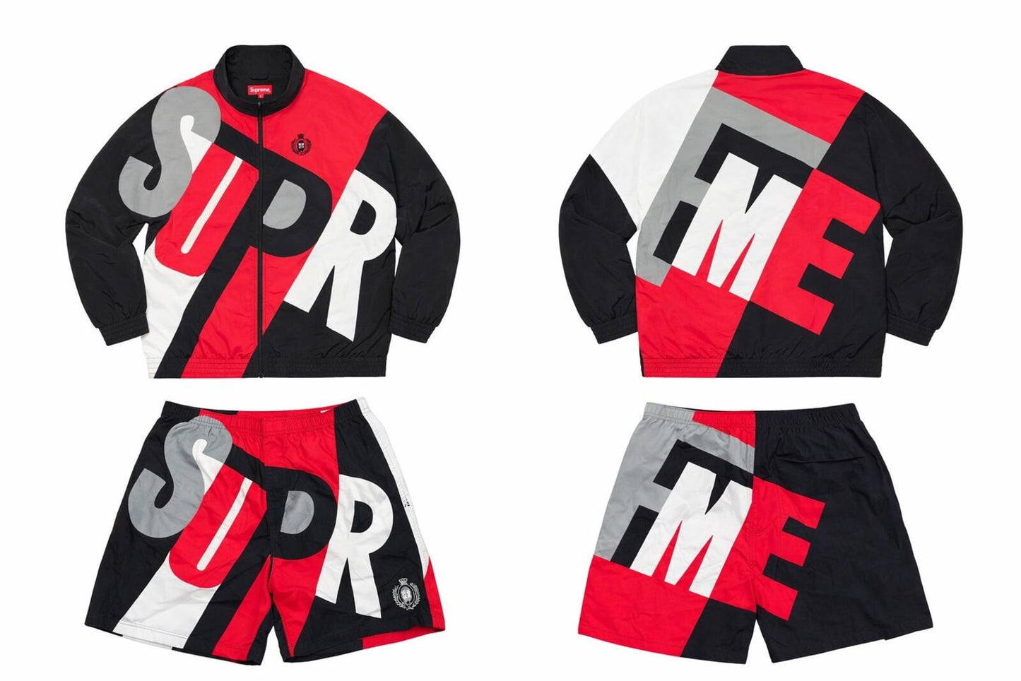 SS20 Supreme Big Letter Track Jacket + Water Shorts Set Size M