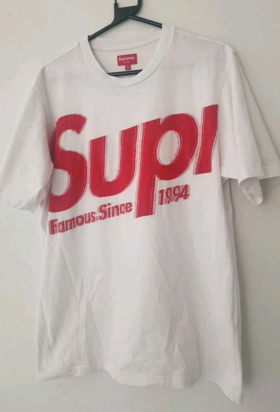 SS21 Supreme Intarsia Spellout S/S Top Tee White Size M