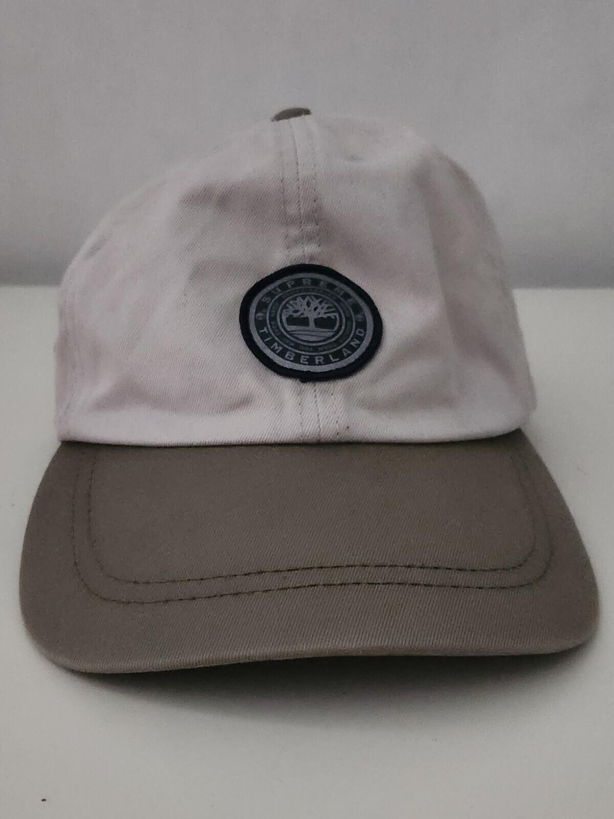 FW21 Supreme x Timberland 6-Panel  White cap Beige hat 3M Reflective Logo