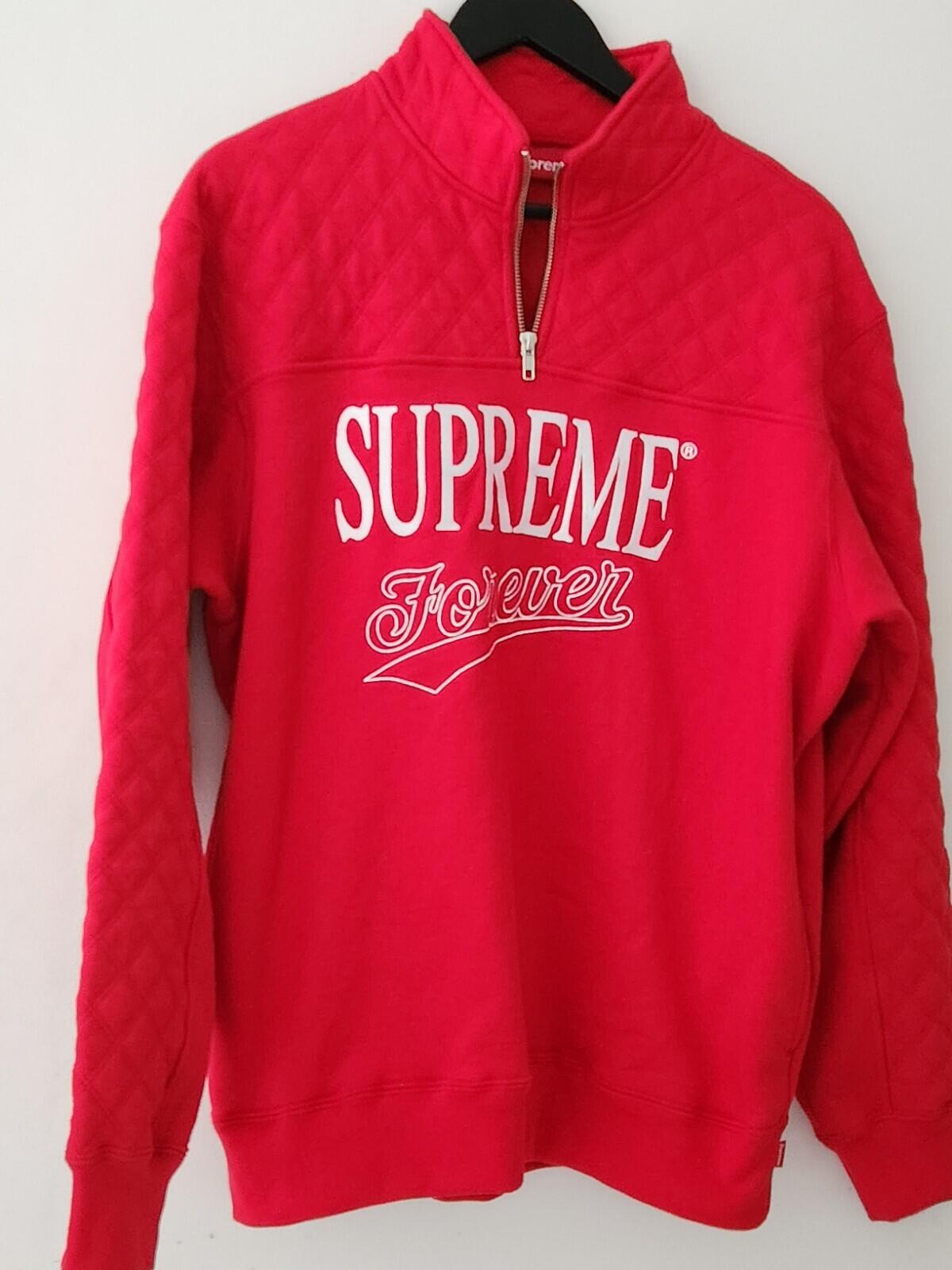 SS19 Supreme Forever Half Zip Sweatshirt red Crewneck size M medium Jumper