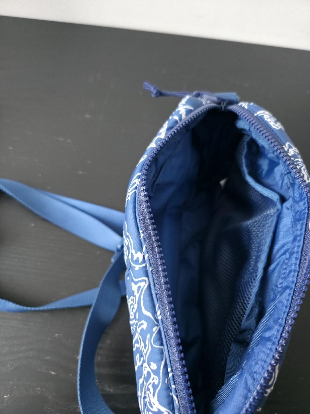 FW22 Supreme Puffer Side Bag Shoulder Blue Paisley Water Resistant