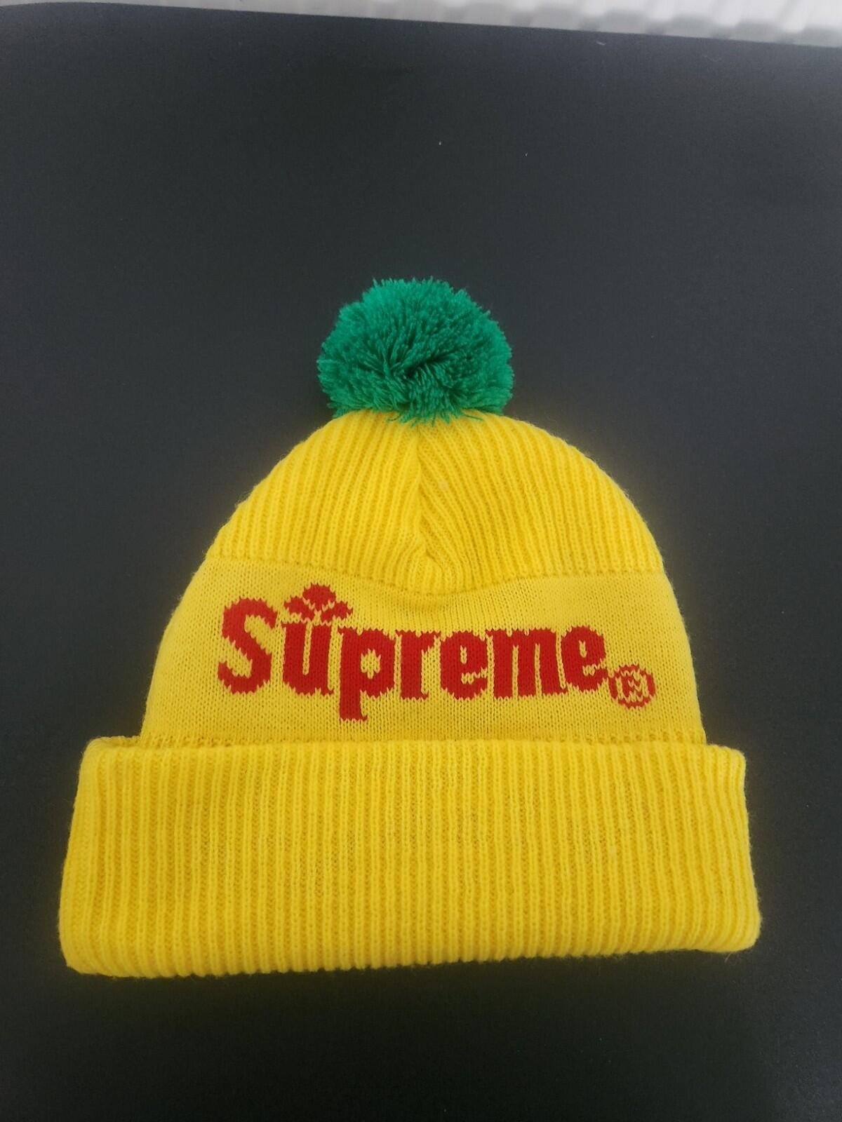 FW15 Supreme Citrus Beanie Yellow Hat Vintage 2015