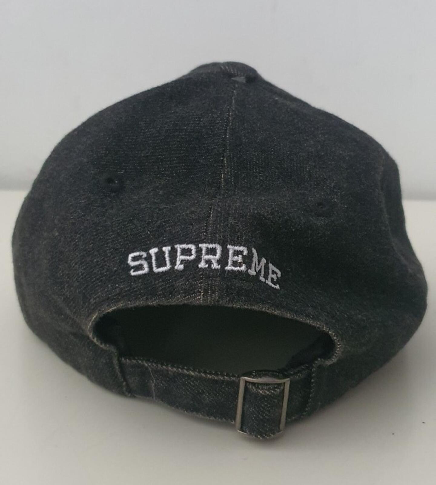 SS22 Supreme x KEVLAR Denim S Logo 6-Panel Cap Schwarz aus Kevlar