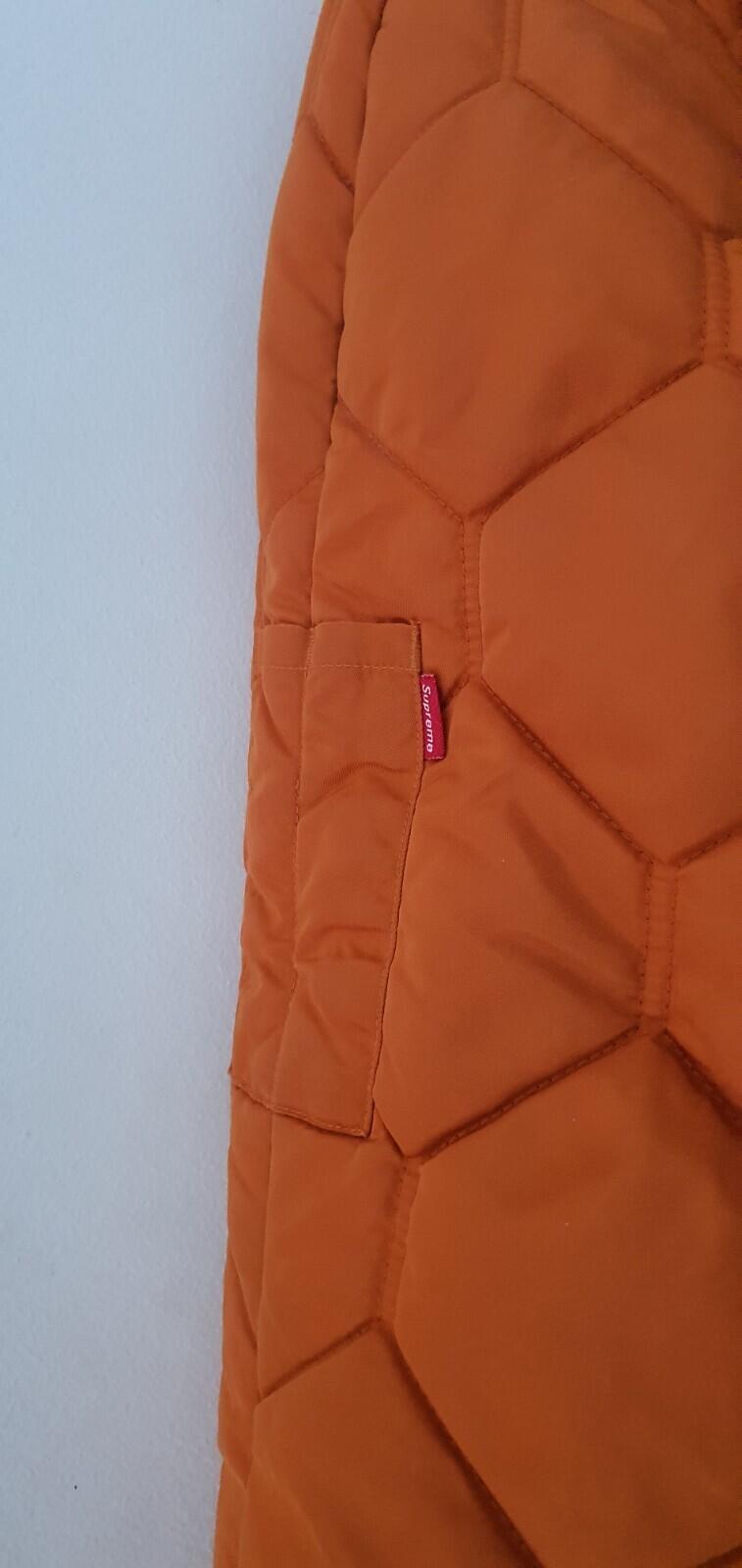 FW15 Supreme Quilted Flight Satin Parka Orange Jacke M Medium Mantel Selten