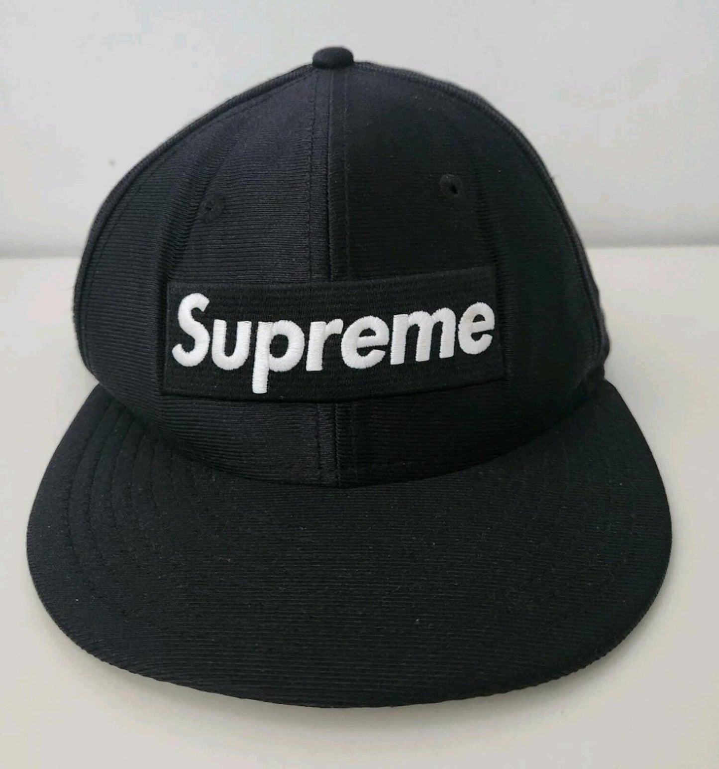SS16 Supreme Dazzle Box Logo New Era Black Hat Size 7 3/4 ( 61.5cm) Cap