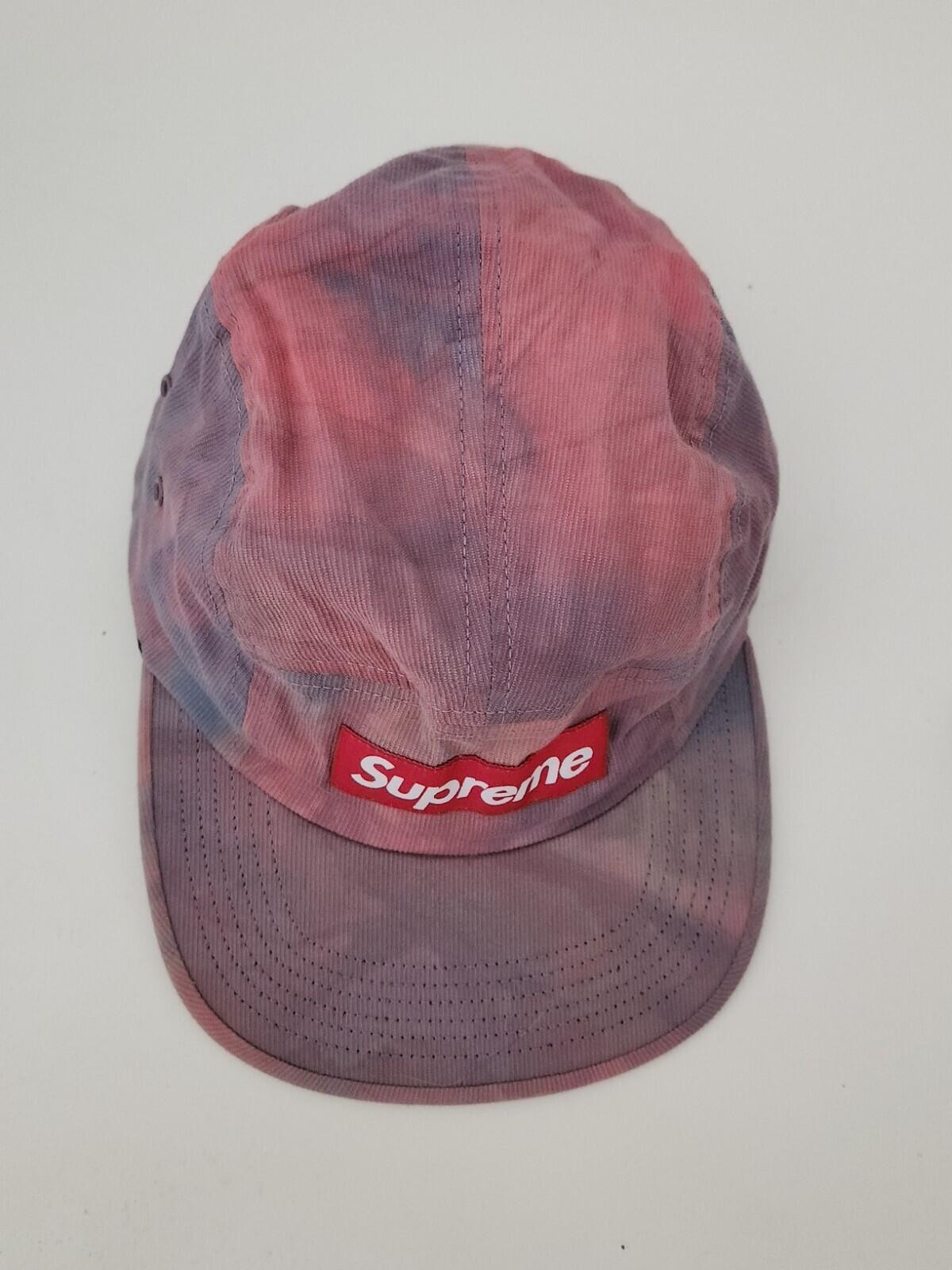 SS16 Supreme Marbled camp cap Red hat box logo Made In U.S.A