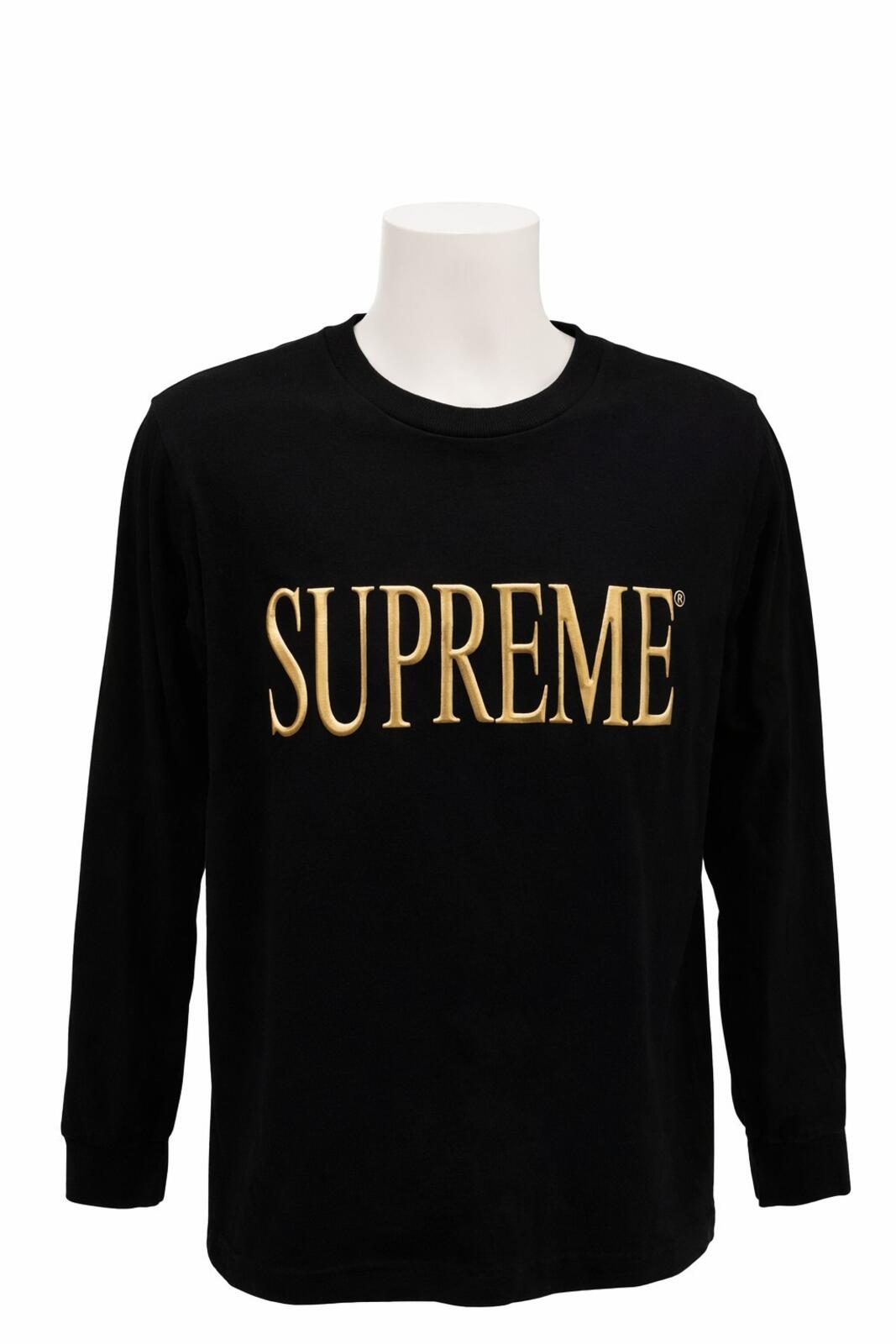 FW16 Supreme Gold Logo Top Black Size M