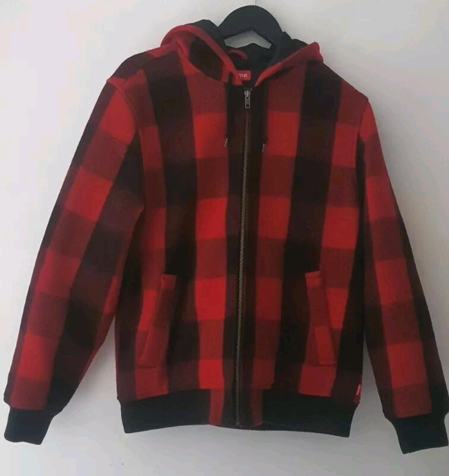 FW15 Supreme Hooded Wool Bomber Jacket Red Size M