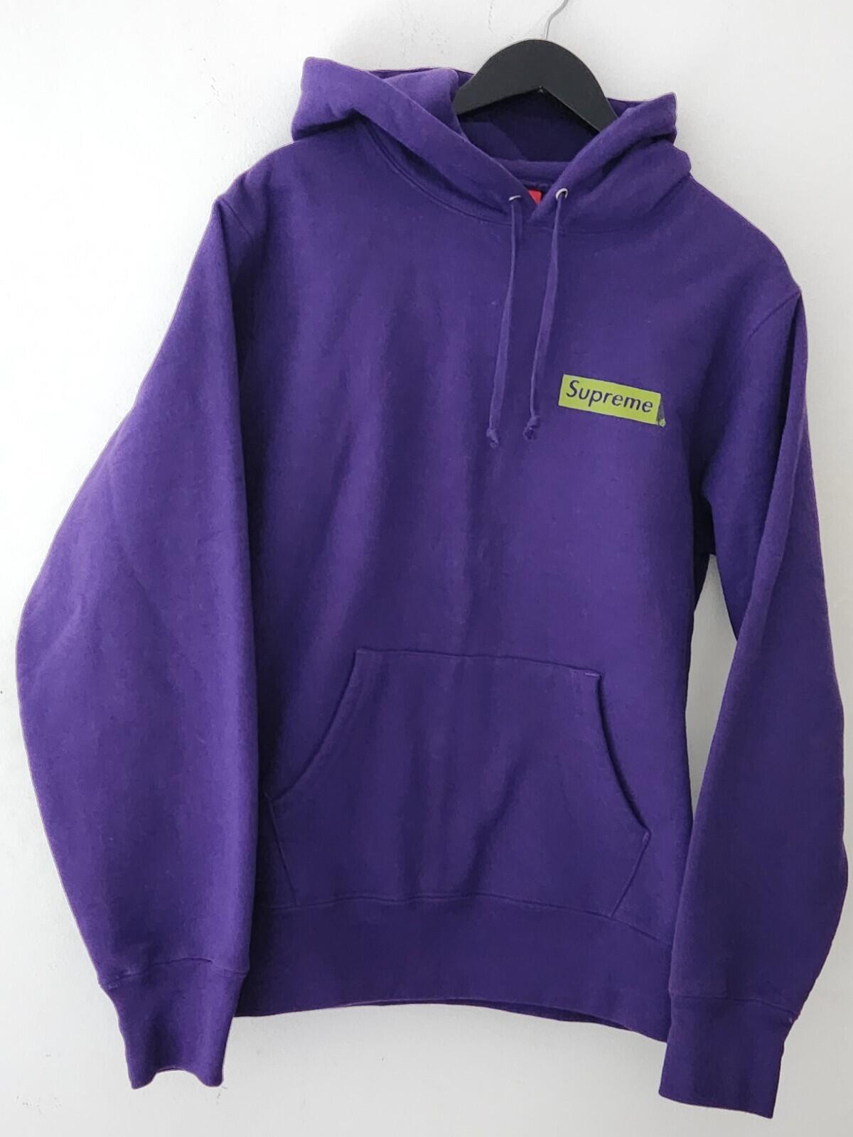 FW19 Supreme Stop Crying Hooded Sweatshirt Purple Size M