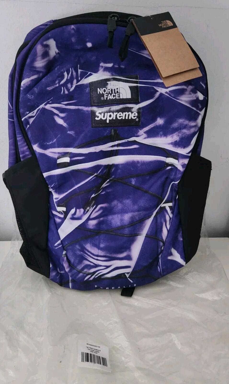 SS23 FW18 Supreme The North Face Tromple L'oeil Printed Borealis backpack Purple