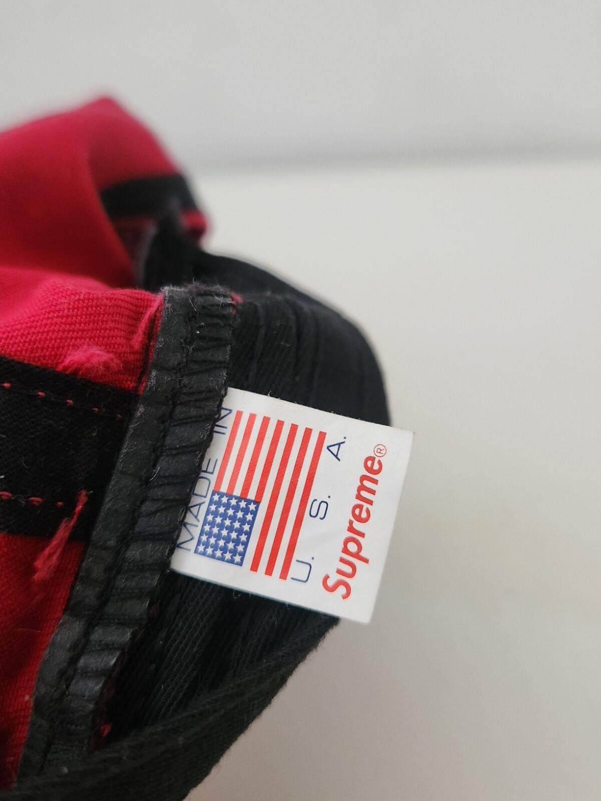 SS16 Supreme 2-Tone Washed S Logo 6-panel Cap Red