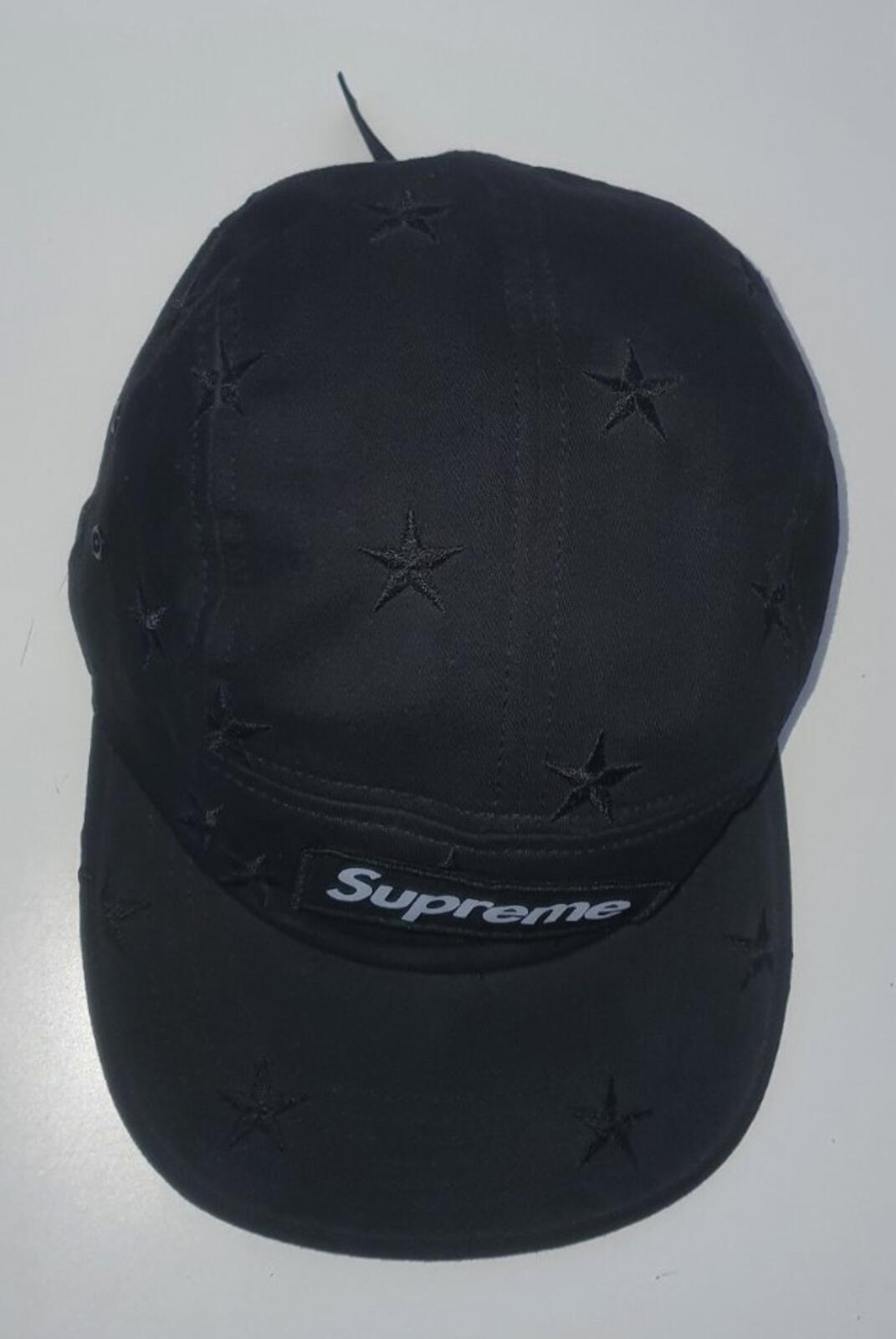 FW13 SUPREME Stars Camp Cap Schwarze Kappe Sehr Selten Vintage 2013 Bestickt 1x getragen