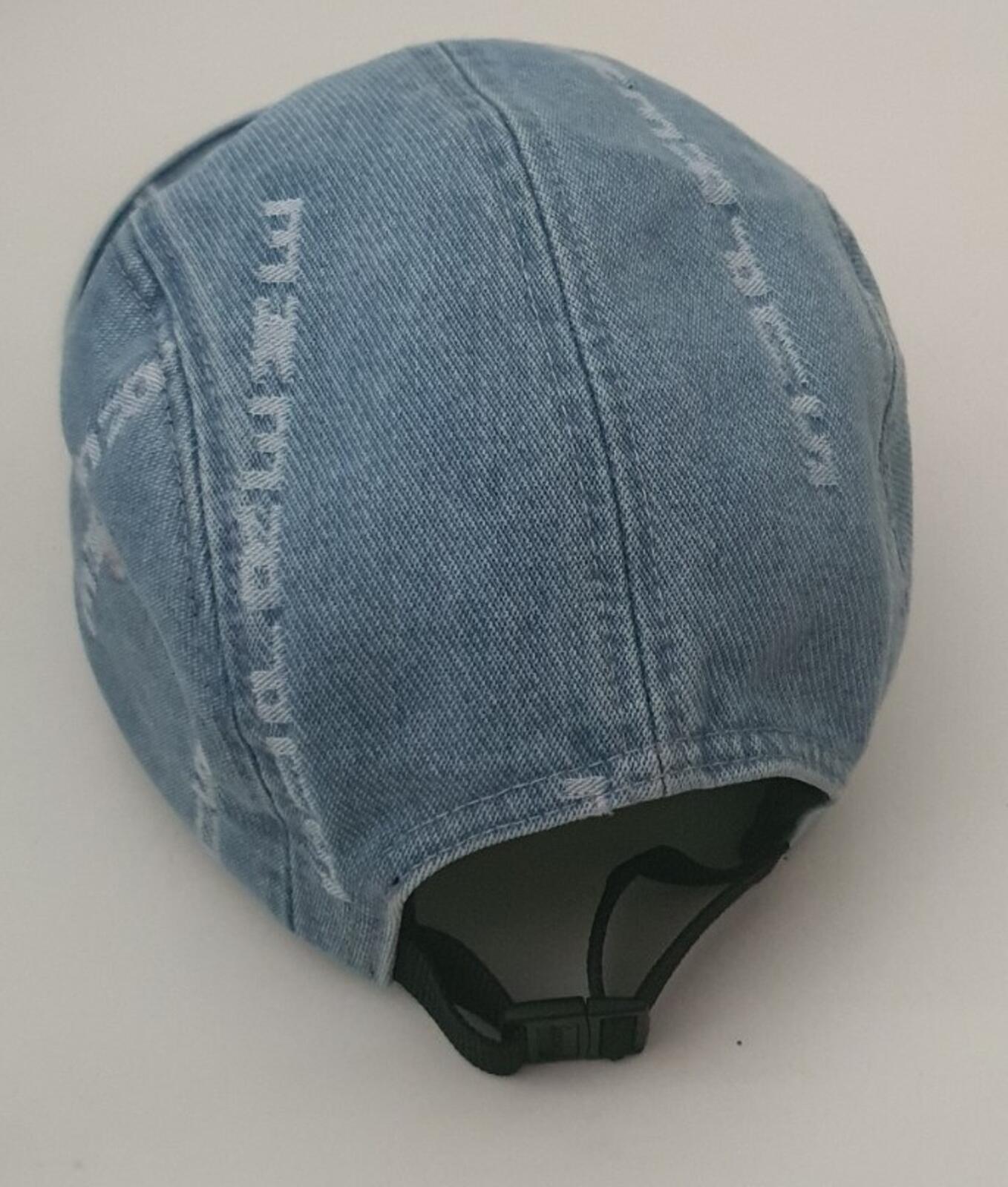 FW20 Supreme Logo Stripe Jacquard denim camp cap red box logo blue hat Worn 1x