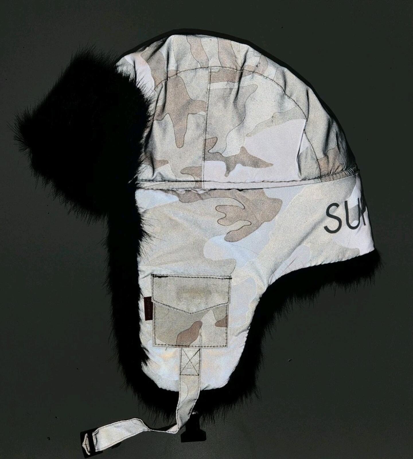 FW18 Supreme Reflective Trooper Gorro de invierno camuflaje de nieve