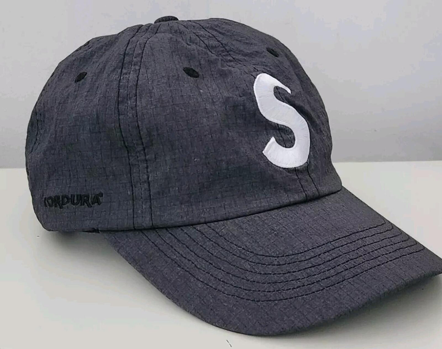 SS23 Supreme Cordura Ripstop S Logo 6-panel Cap Black