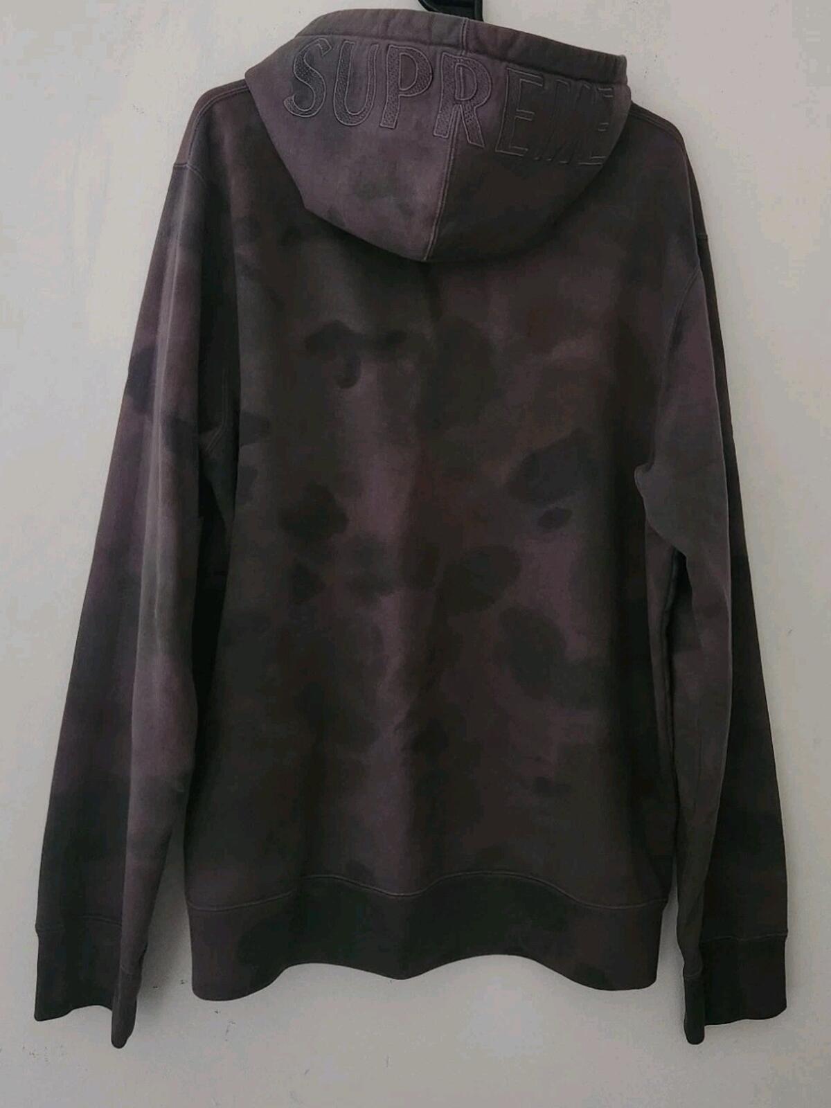 SS20 Supreme Overdyed Hooded Sweatshirt Size L Large hoodie Black Painted Camo