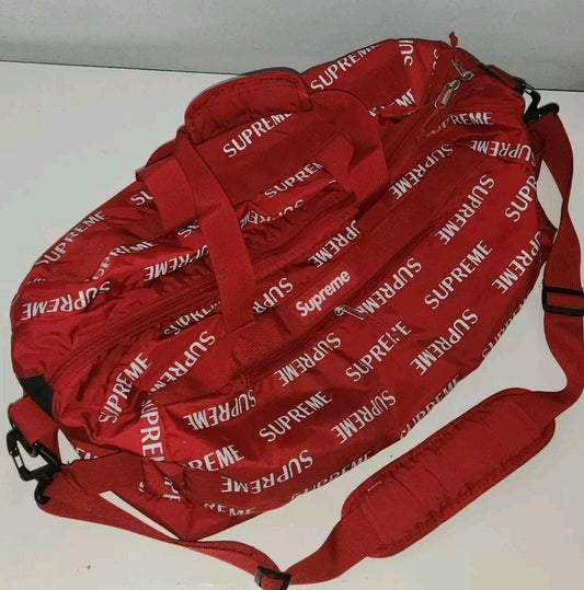 Bolsa de viaje (Duffle Bag) Supreme 3M Reflective Repeat Roja FW16