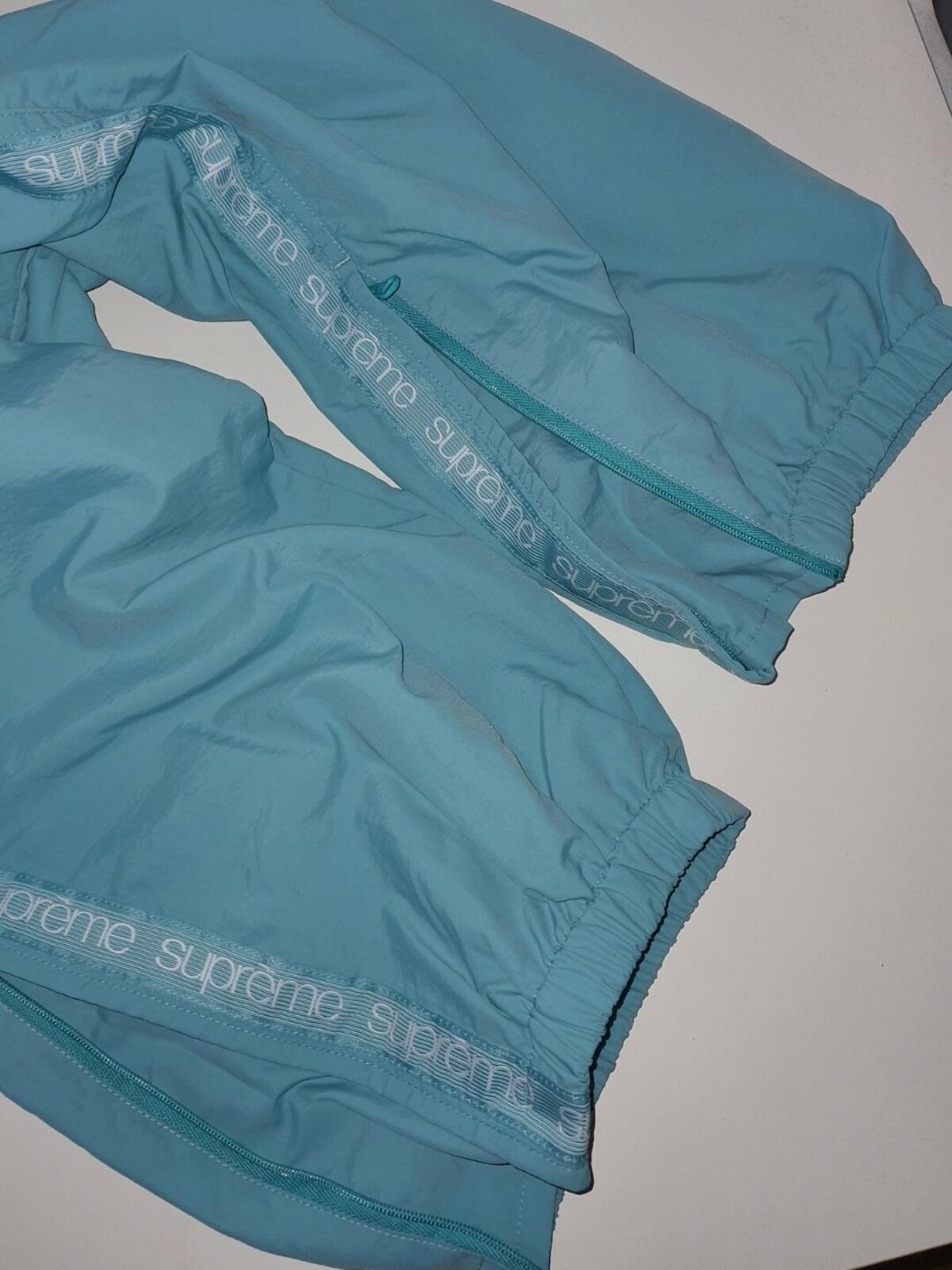 SS18 Supreme Tonal Taping Nylon Track Pant Pale Green Size L