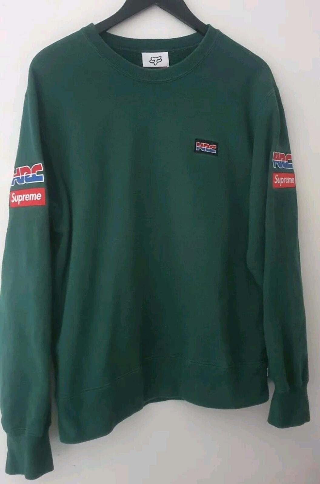 FW19 Supreme x Fox Racing Sweatshirt Dark Green crewneck M medium HRC Jumper