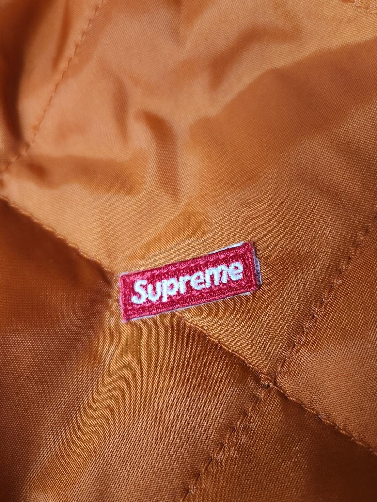 FW17 Supreme reversible shadow plaid vest size M medium orange gilet