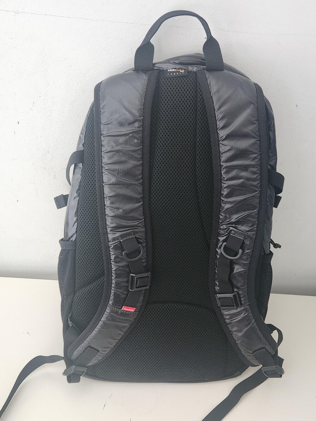FW17 Supreme black backpack Cordura Fabric box logo Reflective text 20L Bag