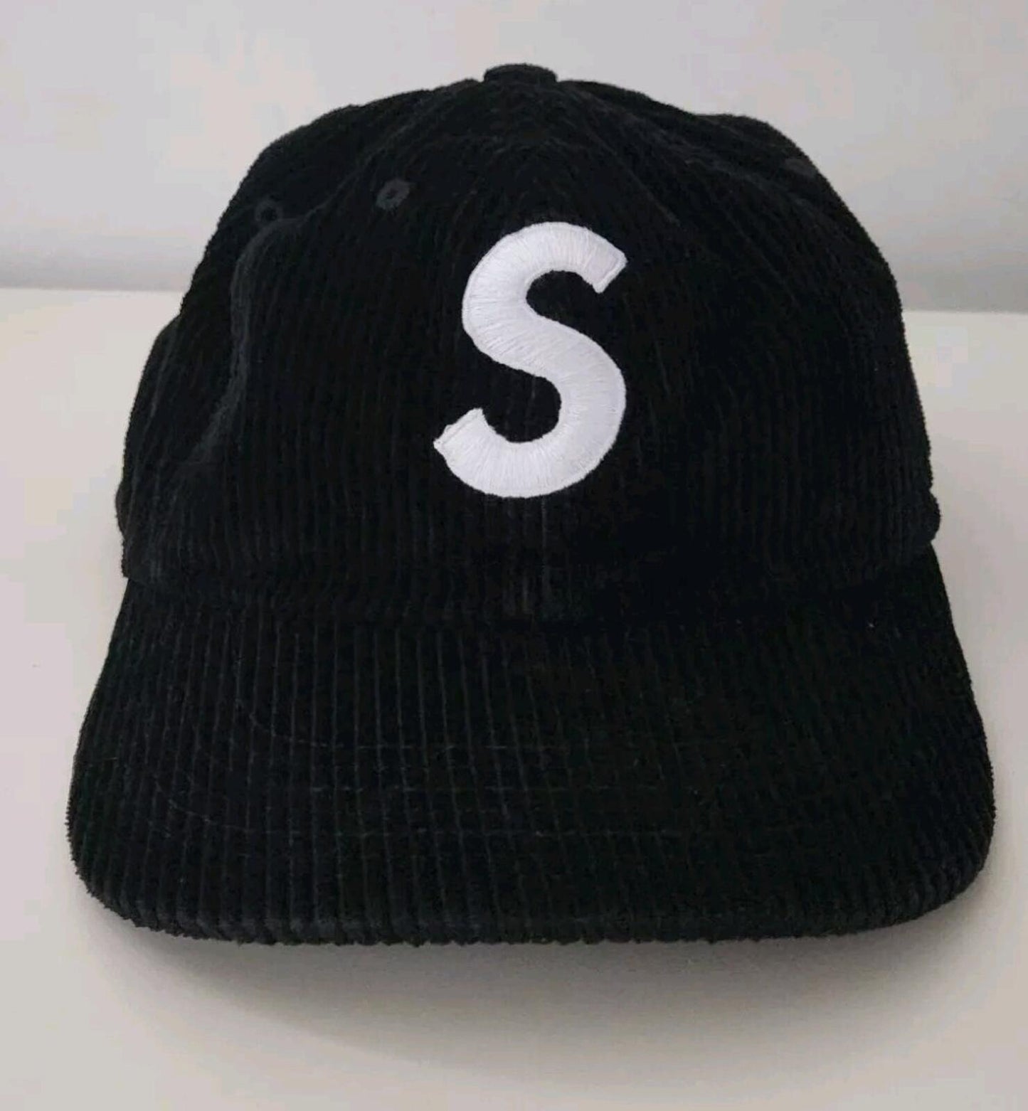 FW23 Supreme Corduroy S Logo 6-panel Cap Black
