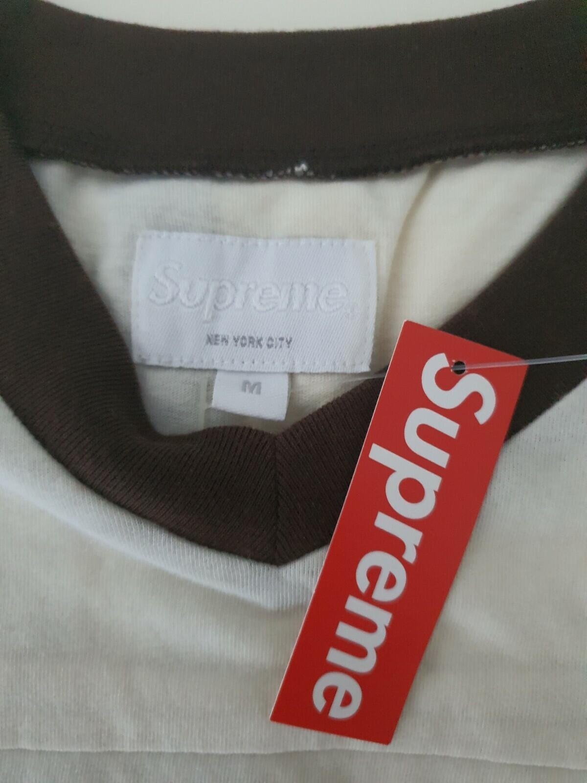 FW17 Supreme Glitter Arc Football Top M medium white tee t-shirt New With Tag