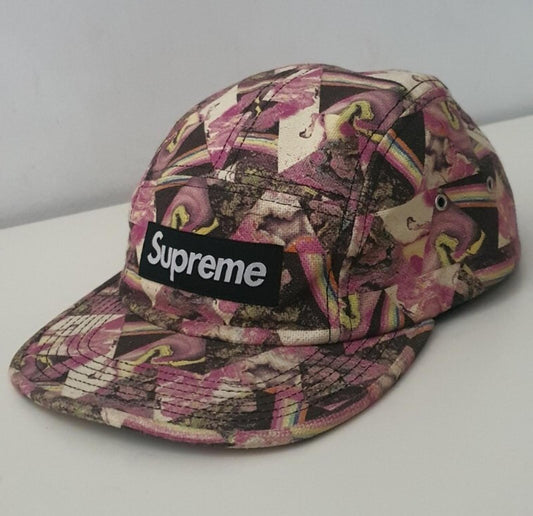 Gorra FW13 Supreme x Liberty Art Fabrics Thorgerson Camp. Sombrero vintage raro con logotipo en caja