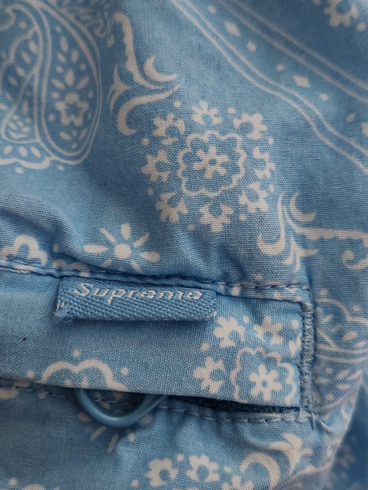 SS18 Supreme Bandana Track Pant Light Blue Trousers Size S Small Nylon Pant