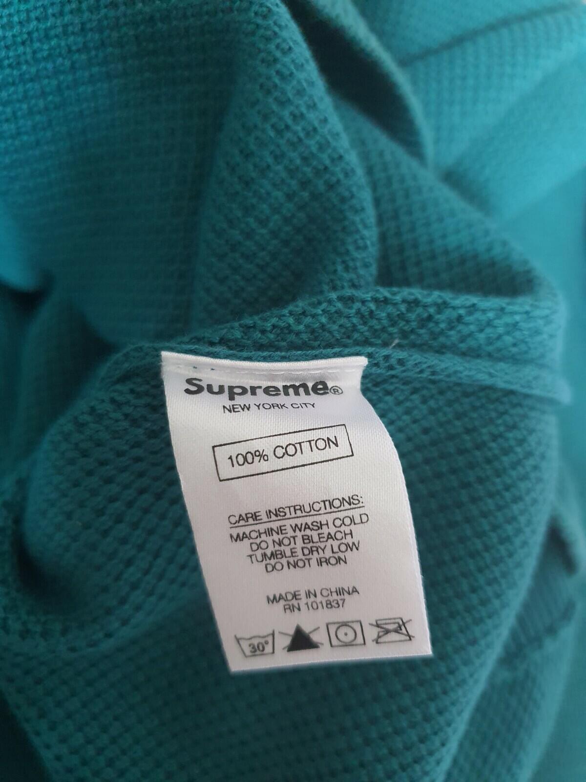 FW18 Supreme Pique Crewneck teal size L large sweater sweatshirt New With Tag