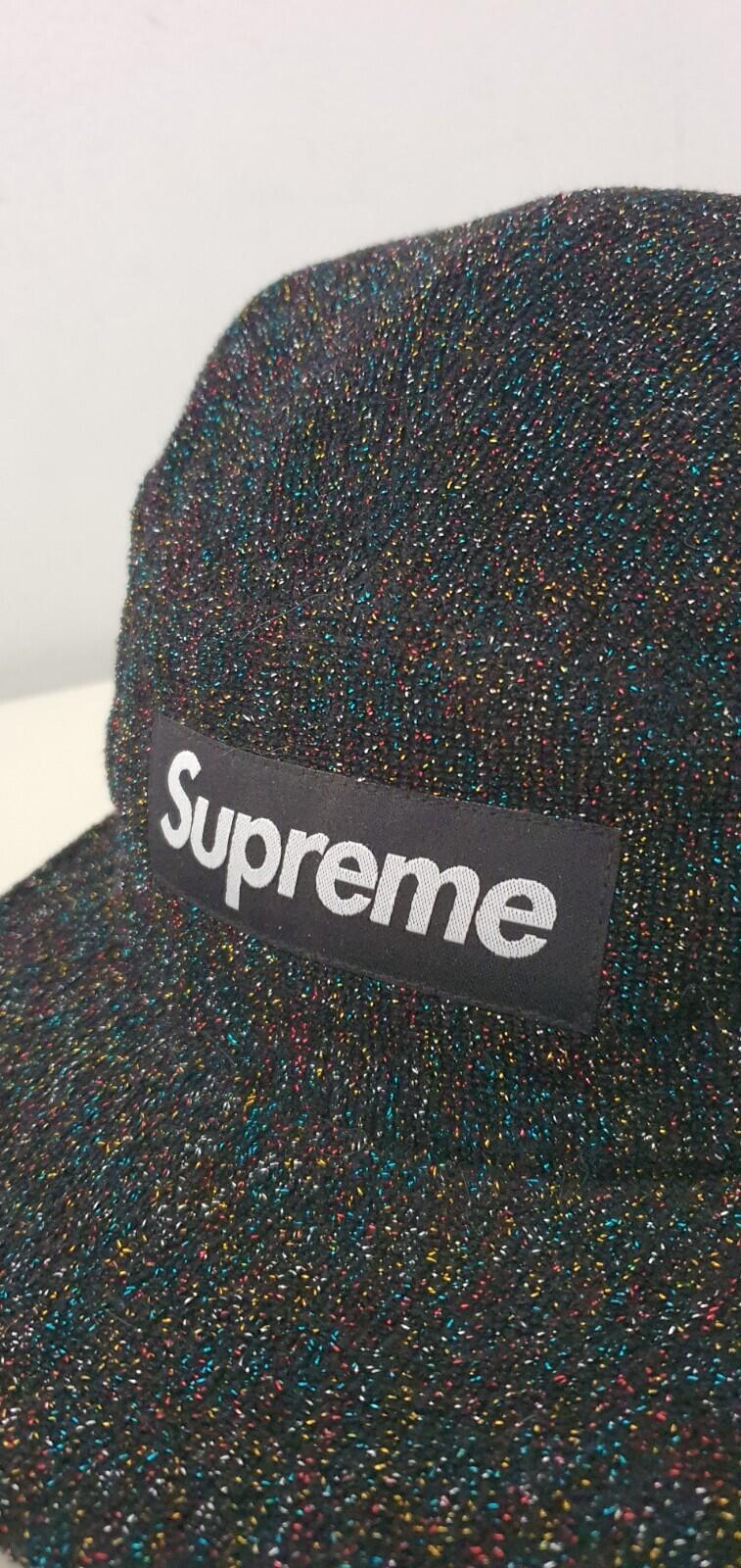 Gorra campamento Supreme Glitter Terry SS19 Negra
