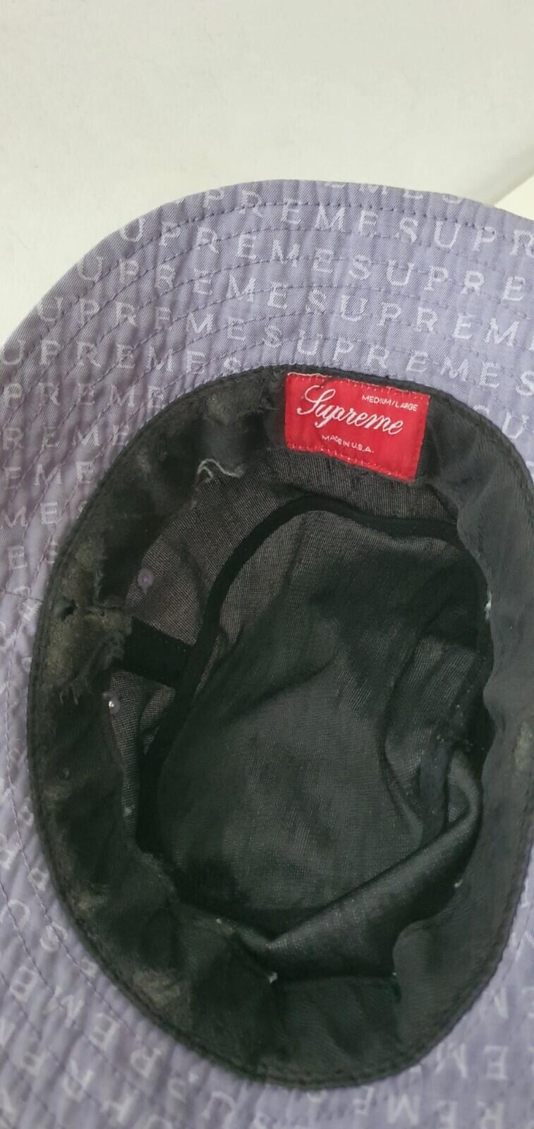 Gorro de pescador SS16 Supreme Jacquard Logos Twill triturador M/L azul