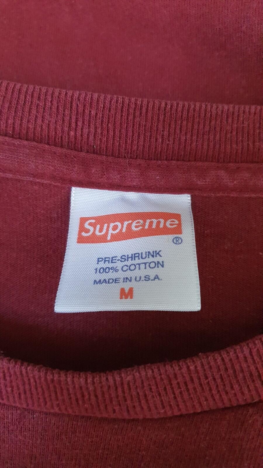 SS16 Supreme x Anti Hero Eagle Pocket Tee Burgundy Size M