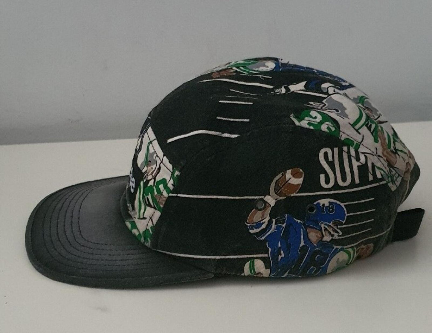 FW13 Supreme Football camp cap black hat box logo Vintage 2013 Very Rare