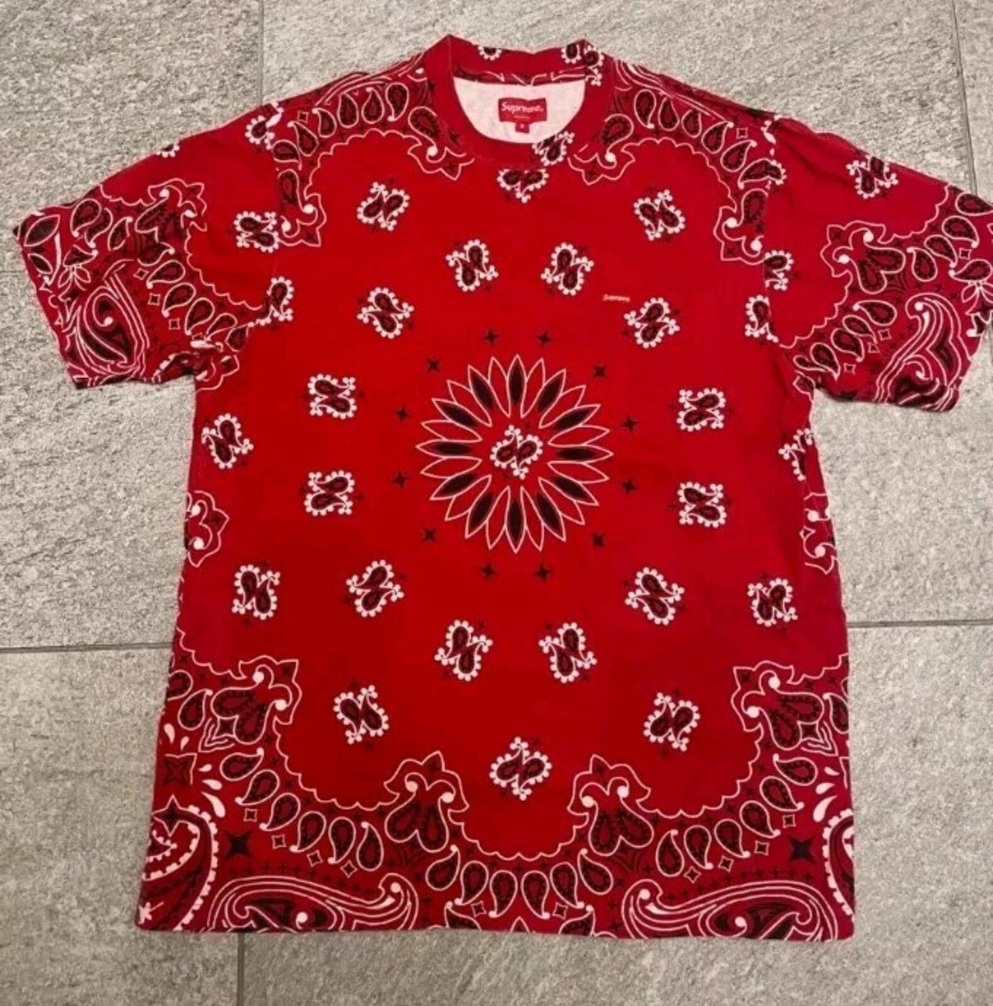 SS21 Supreme Small Box Logo Tee Red Bandana Size M